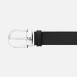 MONT BLANC HORSESHOE BUCKLE BLACK/BROWN 35 MM REVERSIBLE LEATHER BELT