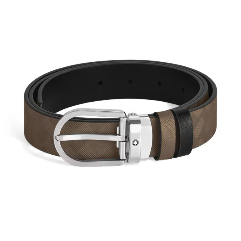 MONT BLANC HORSESHOE 30 MM REVERSIBLE BELT IN EXTREME LEATHER MONT BLANC HORSESHOE 30 MM REVERSIBLE BELT IN EXTREME LEATHER